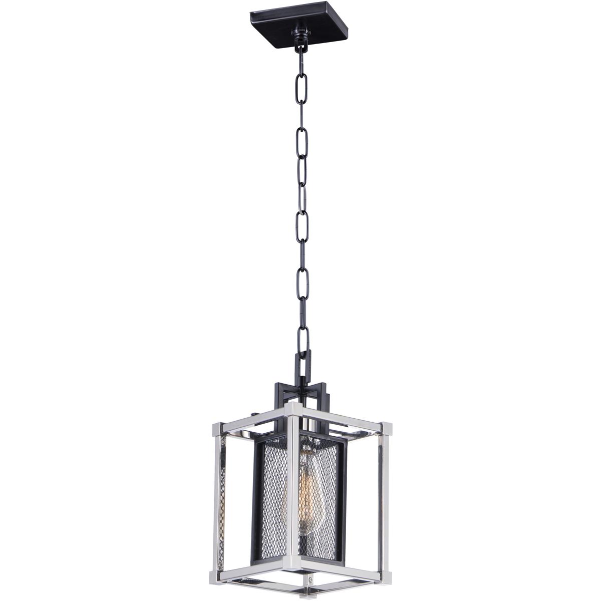 Maxim Lighting 12159BKPN Refine 1 Light 7.25 inch Black and Polished Nickel Single Pendant Ceiling Light