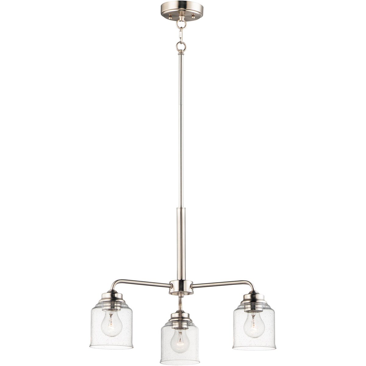 Maxim Lighting 12260CDSN Acadia 3 Light 20 inch Satin Nickel Chandelier Ceiling Light