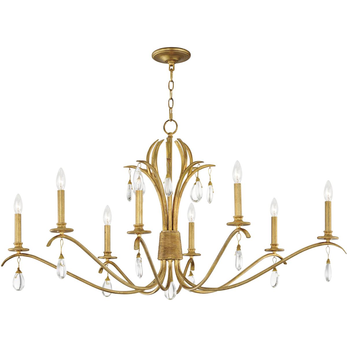 Maxim Lighting 12748CHGL Eden 8 Light 48 inch Charcoal Gold Leaf Chandelier Ceiling Light