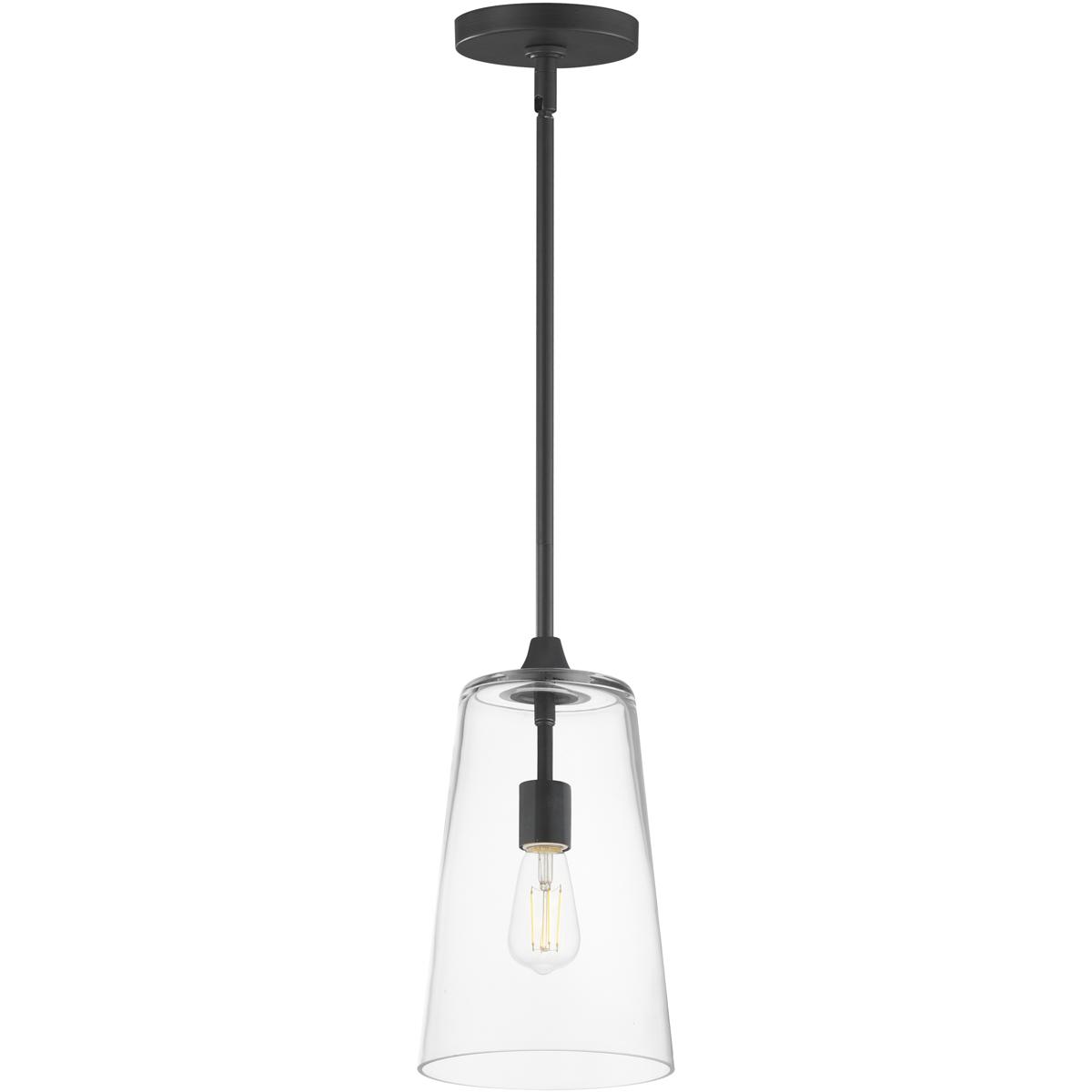 Maxim Lighting 12886CLBK Hudson 1 Light 7.75 inch Black Single Pendant Ceiling Light in Clear