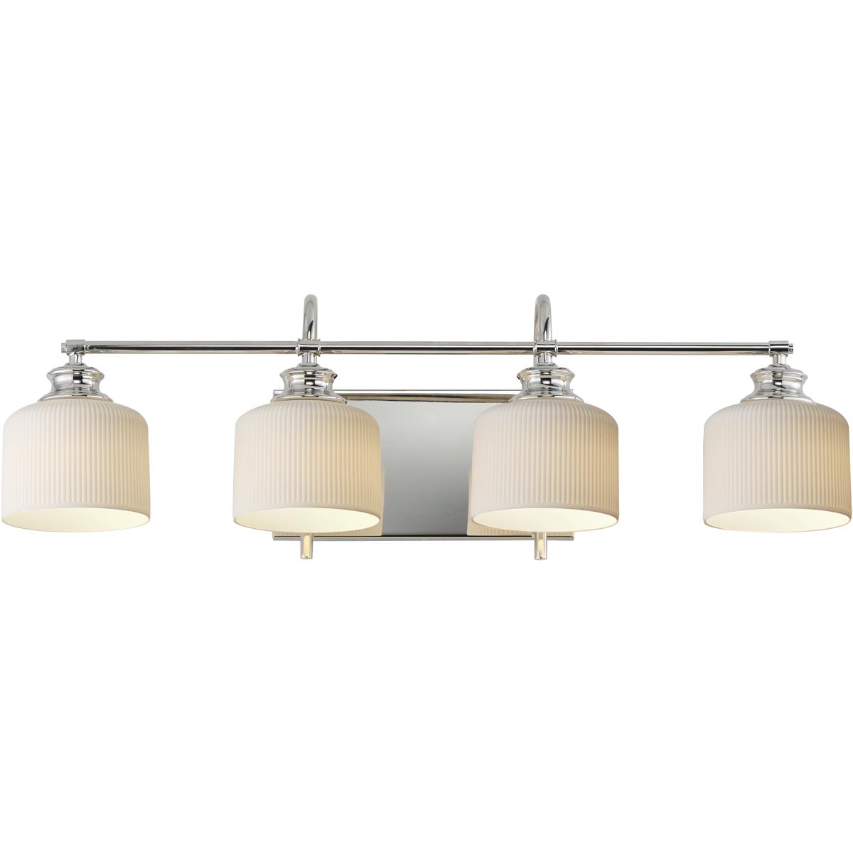 Maxim Lighting 21494WTPN Bisque 4 Light 32 inch Polished Nickel Bath Vanity Wall Light