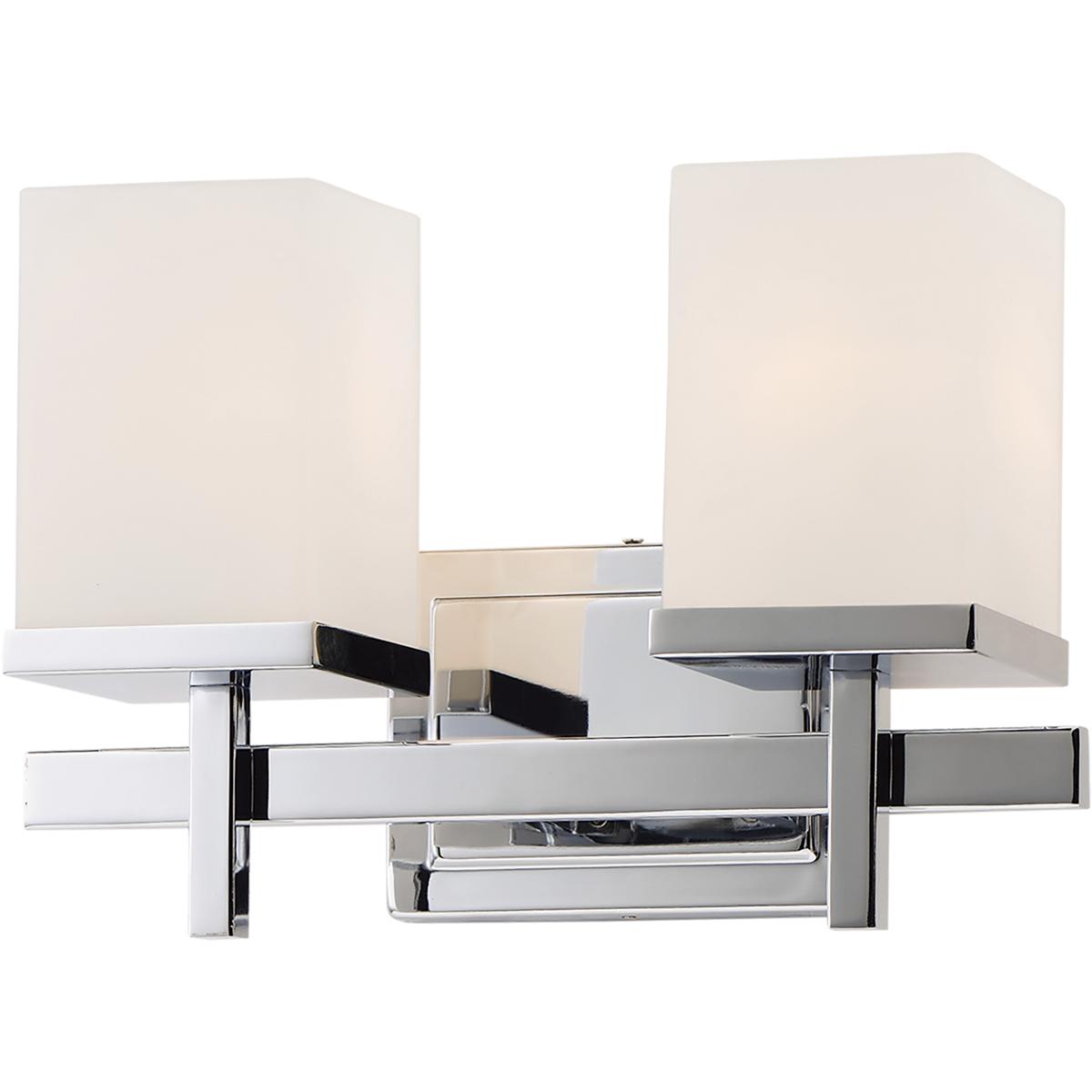 Maxim Lighting 2152SWPC Tetra 2 Light 14 inch Polished Chrome Bath Vanity Wall Light in Satin White