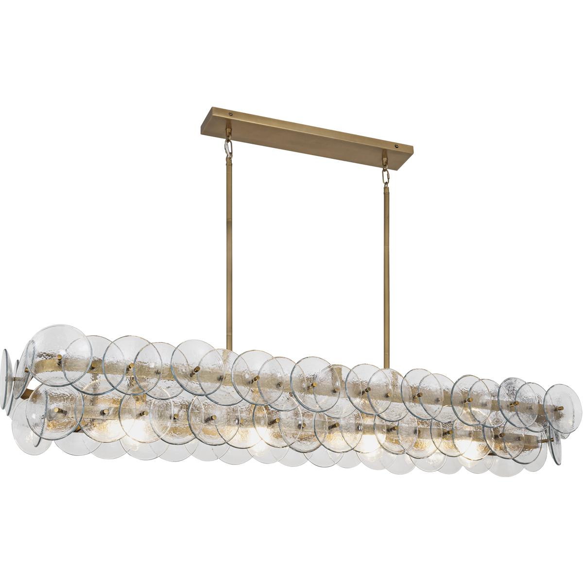 Maxim Lighting 21826TCWBR Loren 5 Light 54 inch Weathered Brass Linear Pendant Ceiling Light in Textured Clear