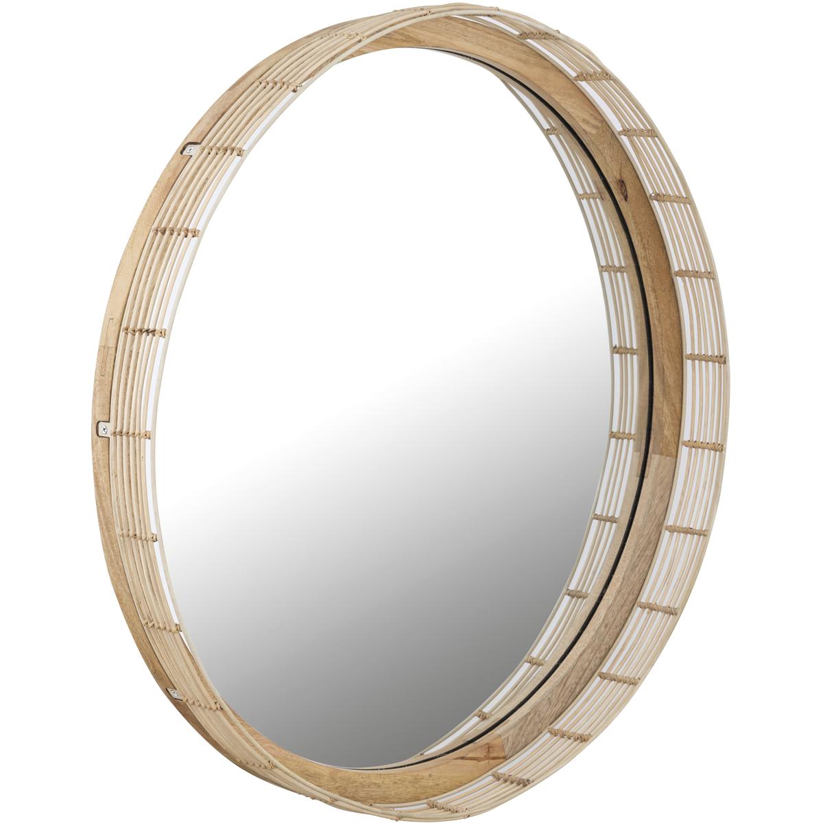 22449NAEC 30 x 30 x 3.5 in. Vannerie Mirror, Ecru