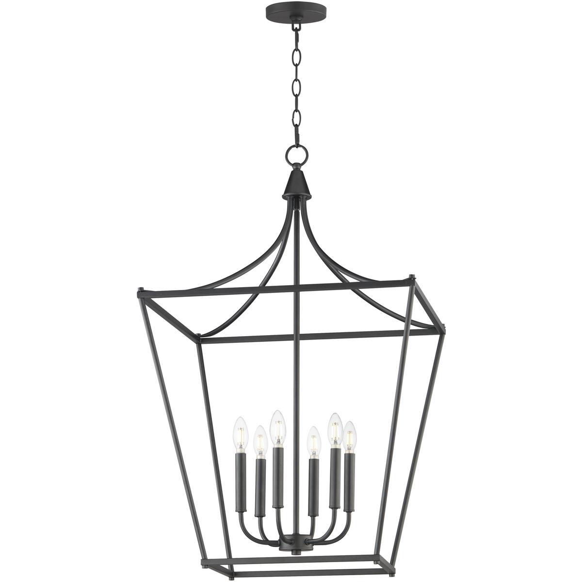 Maxim Lighting 25316BK Clifton 6 Light 22 inch Black Single Pendant Ceiling Light