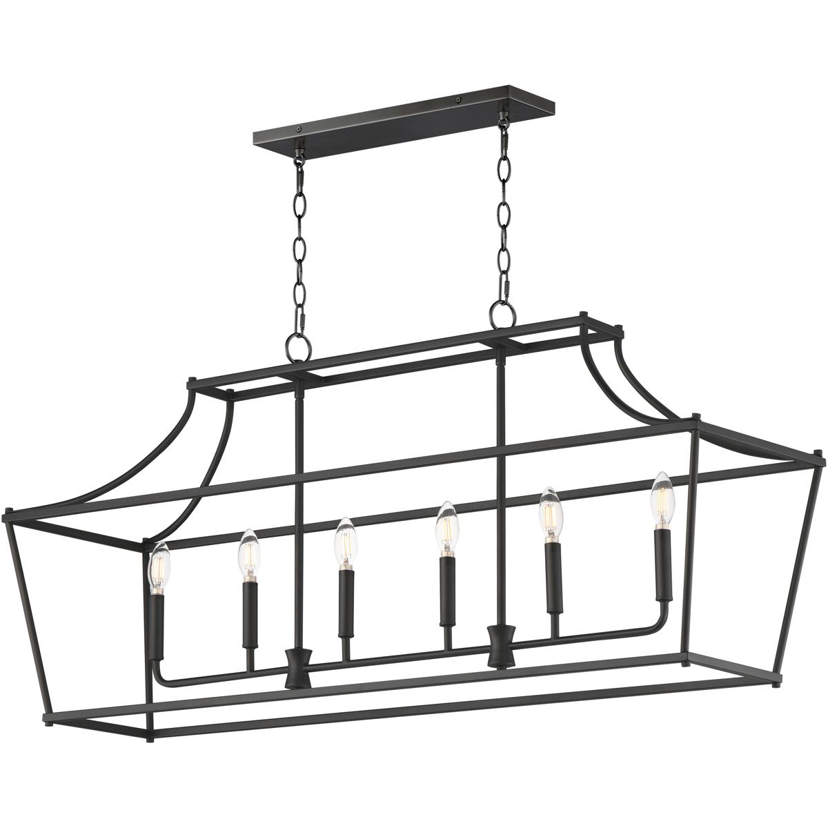 Maxim Lighting 25317BK Clifton 6 Light 48 inch Black Linear Pendant Ceiling Light
