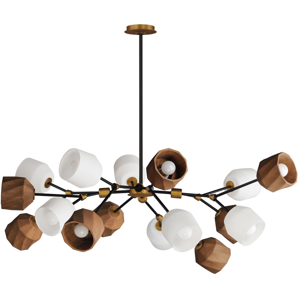 Maxim Lighting 28279DBZAB Akimbo LED 60.75 inch Dark Bronze with Antique Brass Multi-Light Pendant Ceiling Light
