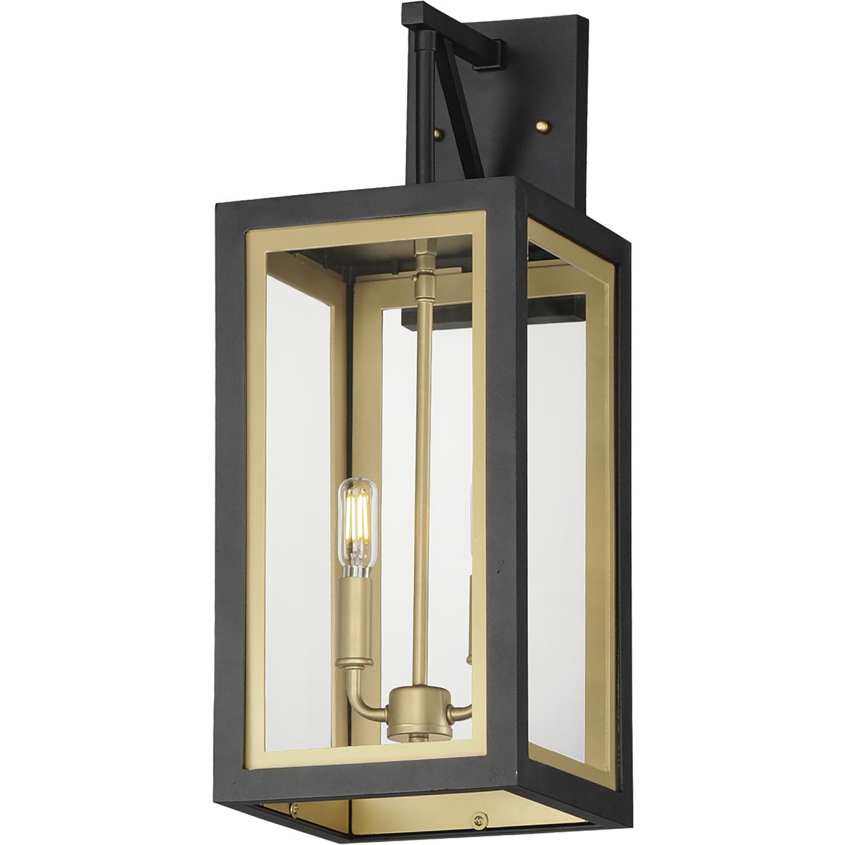 Maxim Lighting 30055CLBKGLD Neoclass 2 Light 21 inch Black and Gold Outdoor Wall Mount