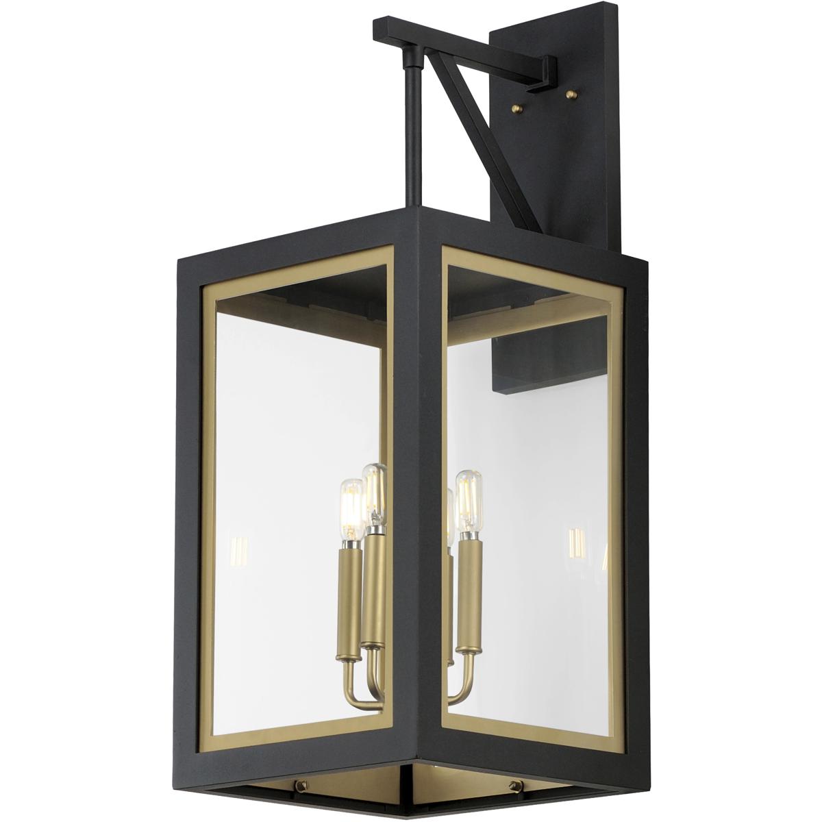 Maxim Lighting 30056CLBKGLD Neoclass 4 Light 29.75 inch Black and Gold Outdoor Wall Mount