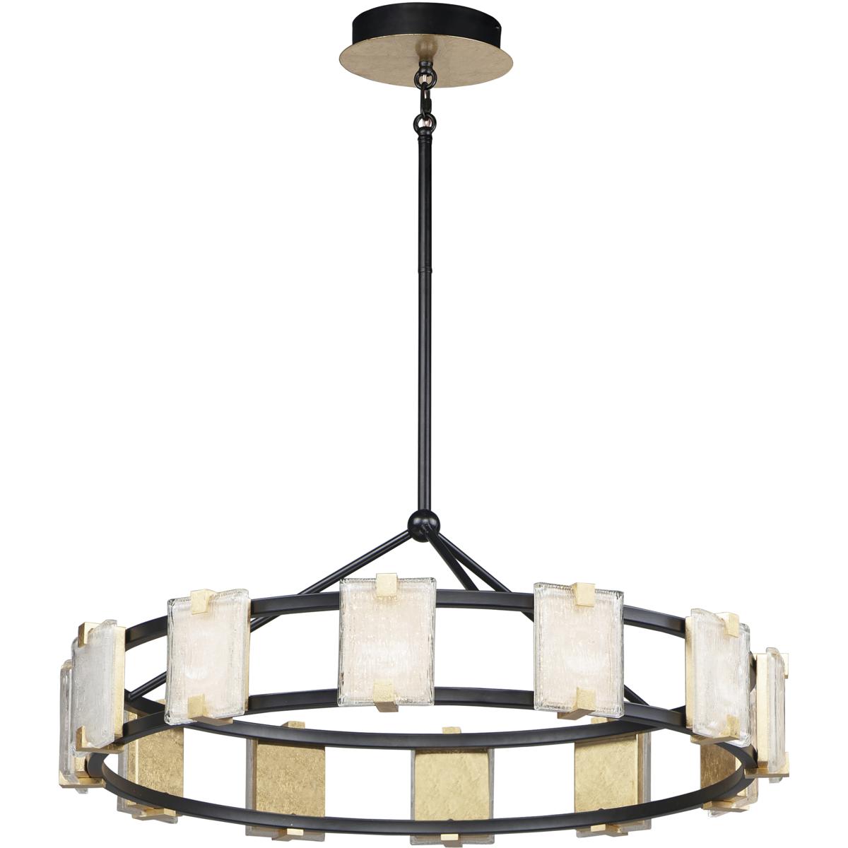 Maxim Lighting 39536CYBKGL Radiant LED 34.75 inch Black and Gold Leaf Chandelier Ceiling Light