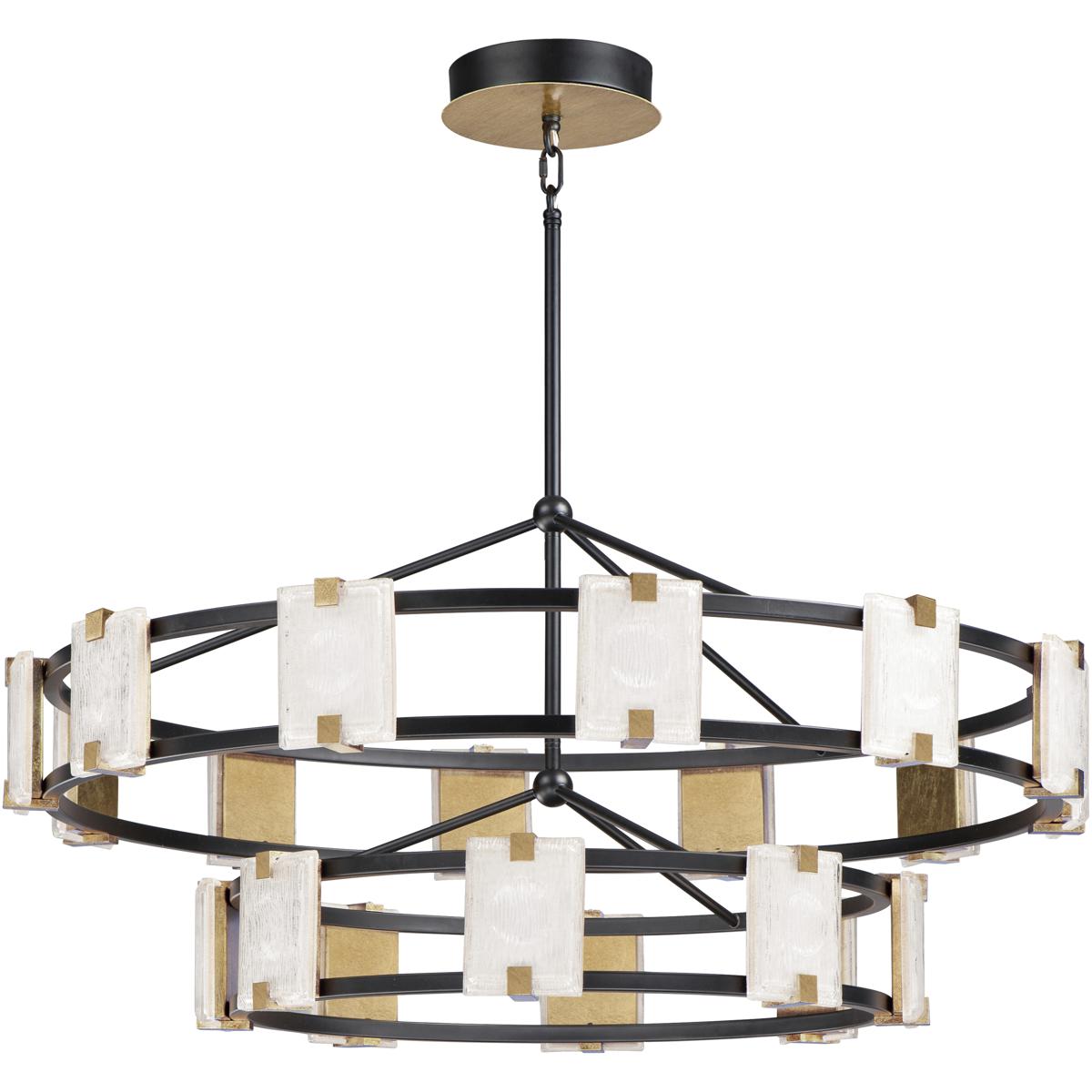 Maxim Lighting 39538CYBKGL Radiant LED 41.75 inch Black and Gold Leaf Chandelier Ceiling Light