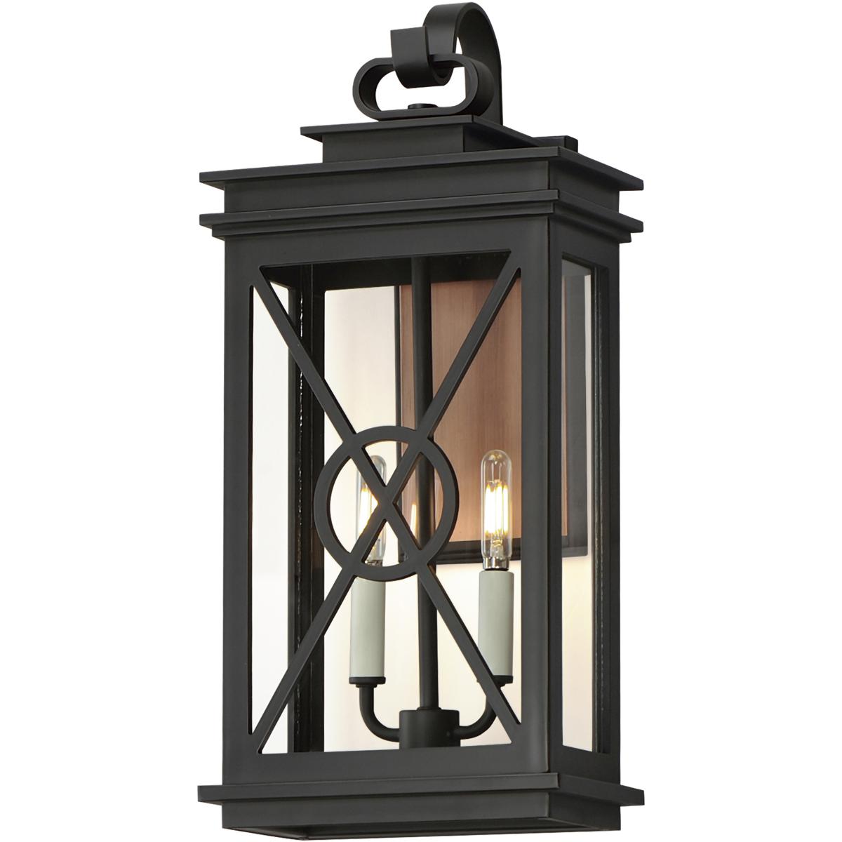 Maxim Lighting 40806CLACPBK Yorktown VX 2 Light 21.5 inch Black and Aged Copper Outdoor Wall Mount