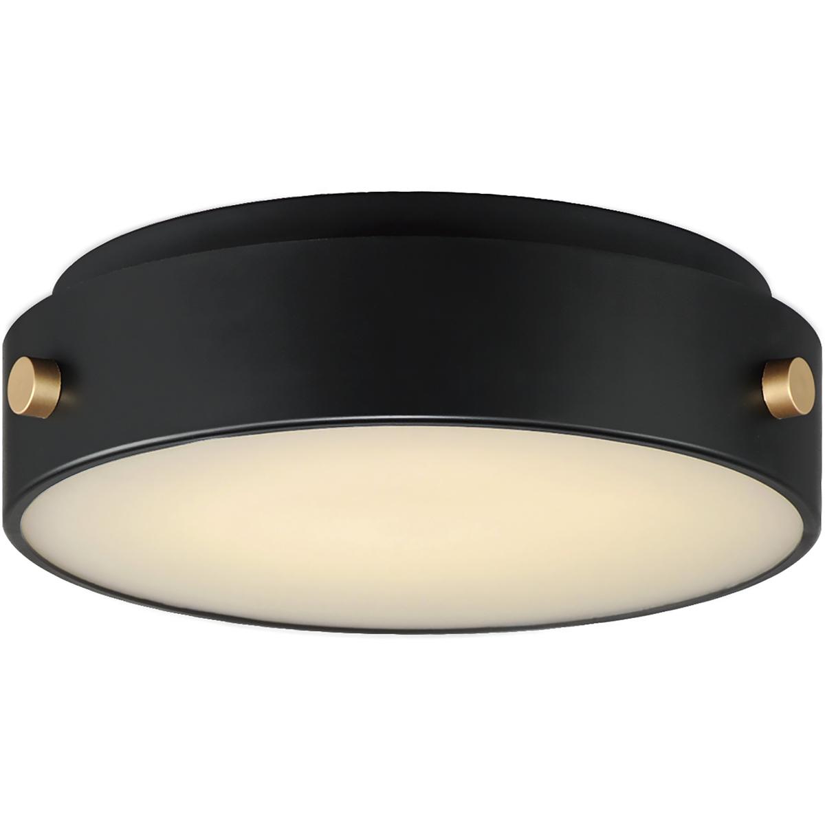 Maxim Lighting 42129BKAB Rivet LED 12 inch Black and Antique Brass Outdoor Flush Mount