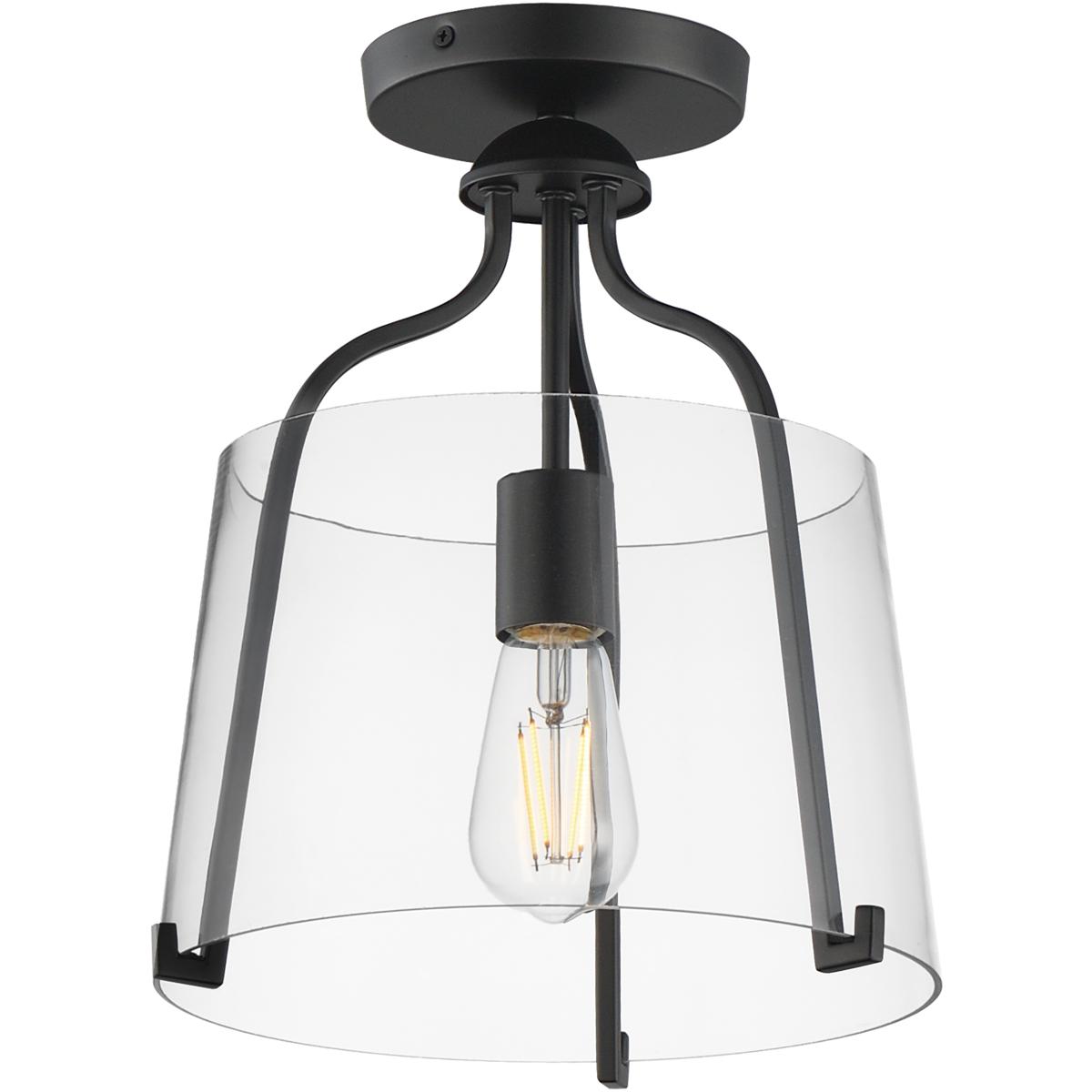 Maxim Lighting 5681CLBK Bellmore 1 Light 11 inch Black Semi-Flush Mount Ceiling Light