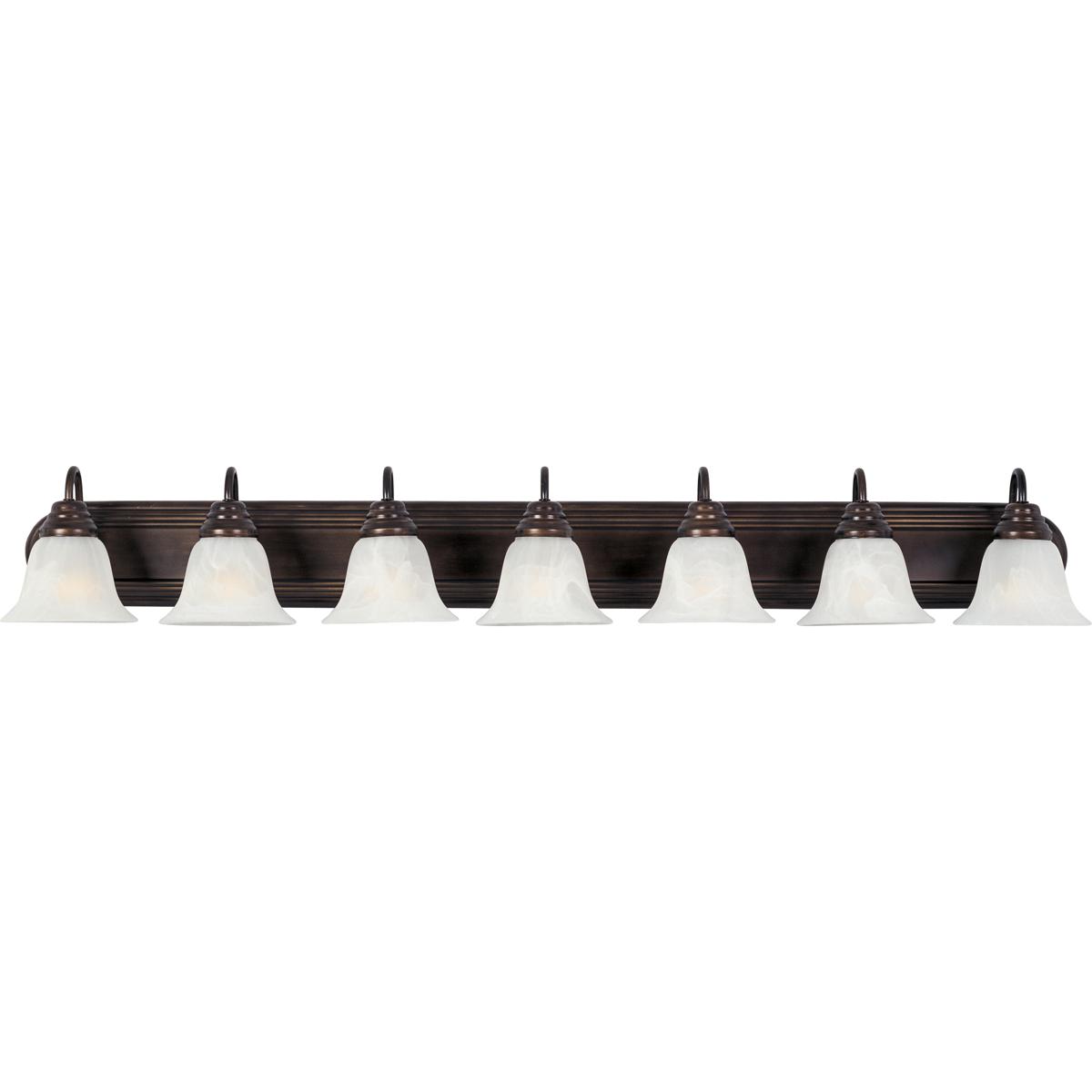 Maxim Lighting 8016MROI Essentials - 801x 7 Light 48 inch Oil Rubbed Bronze Bath Vanity Wall Light in Marble