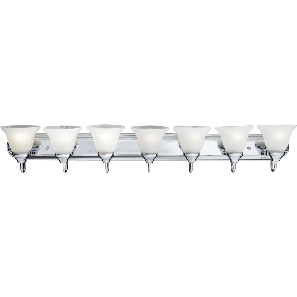 Maxim Lighting 8016MRPC Essentials - 801x 7 Light 48 inch Polished Chrome Bath Vanity Wall Light in Marble