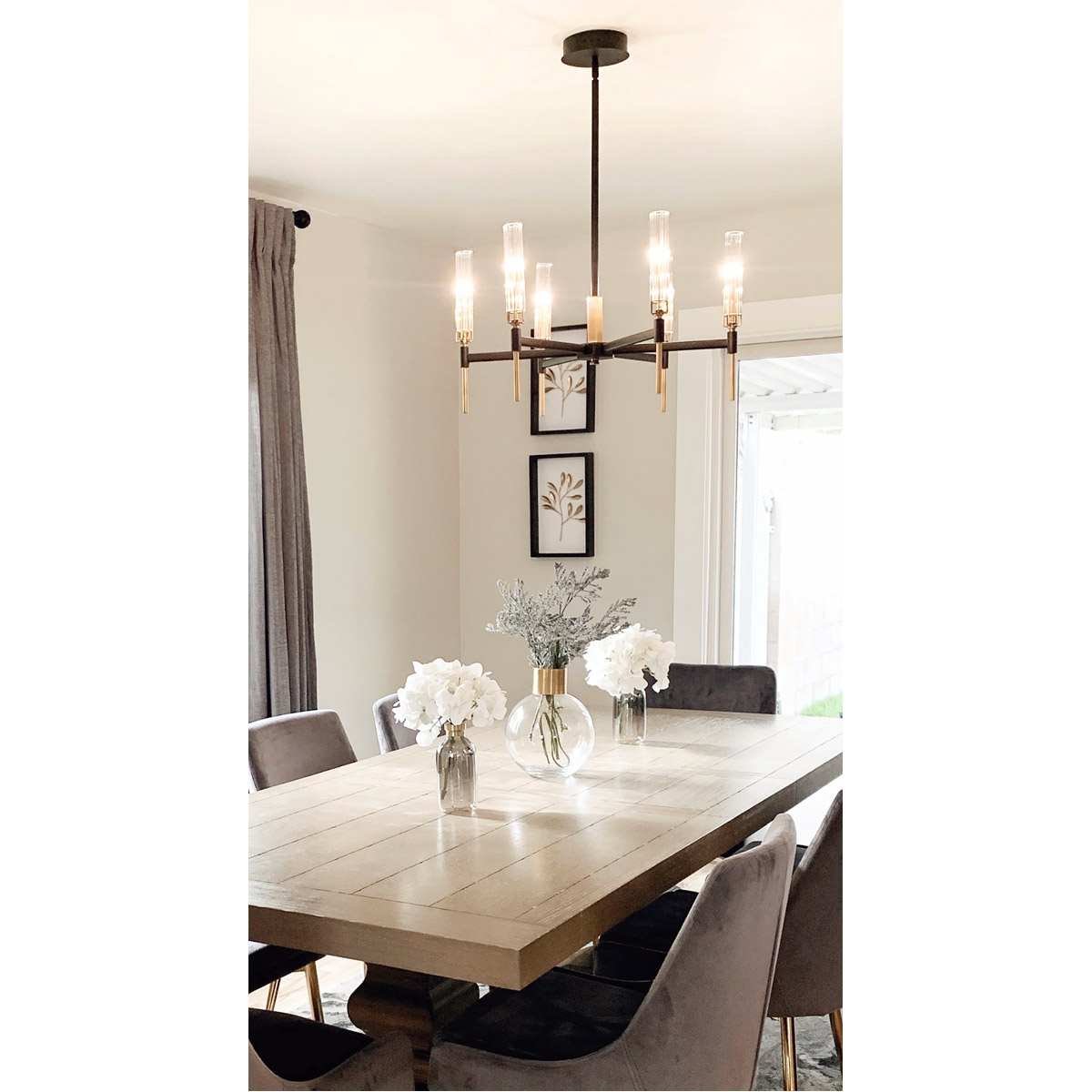 Maxim 16128CLBKAB Flambeau LED 33 inch Black/Antique Brass Chandelier  Ceiling Light