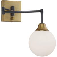 Mid-Century Modern 6 inch 60.00 watt Oiled Rubbed Bronze with Natural Brass Adjustable Wall Sconce Wall Light