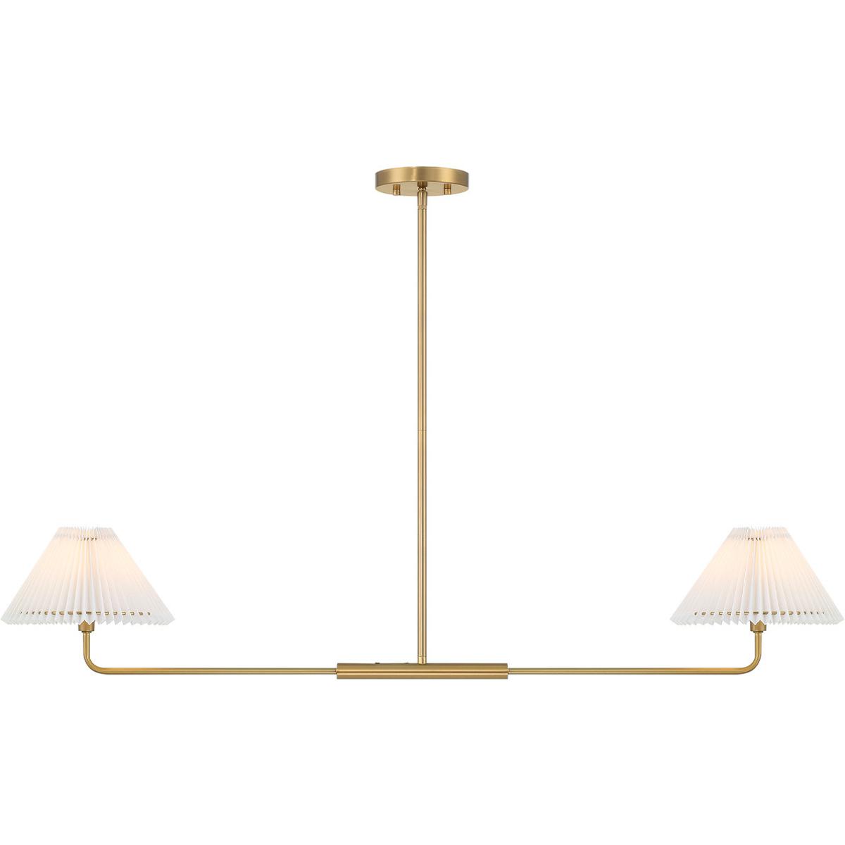 Meridian M100122NB Stella 2 Light 44 inch Natural Brass Linear Chandelier Ceiling Light