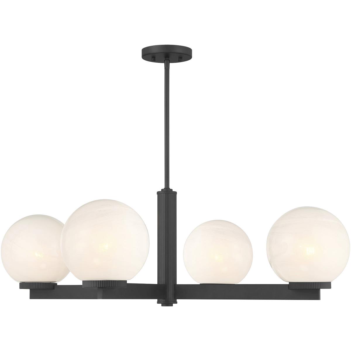 Meridian M100123MBK Modern 4 Light 38 inch Matte Black Chandelier Ceiling Light