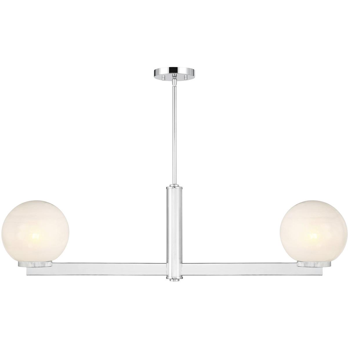 Meridian M100124CH Modern 2 Light 42 inch Chrome Linear Chandelier Ceiling Light