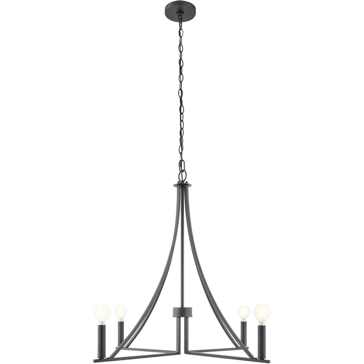 Meridian M100141MBK Contemporary 4 Light 30 inch Matte Black Chandelier Ceiling Light