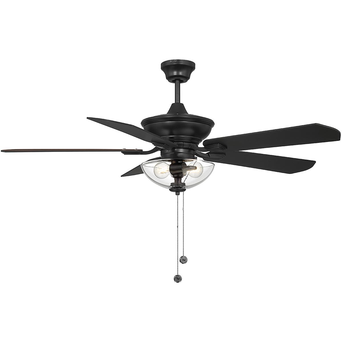 Meridian Lighting Modern 52 Inch Ceiling Fan with Light Kit Modern - M2026MBKRV - Modern Contemporary