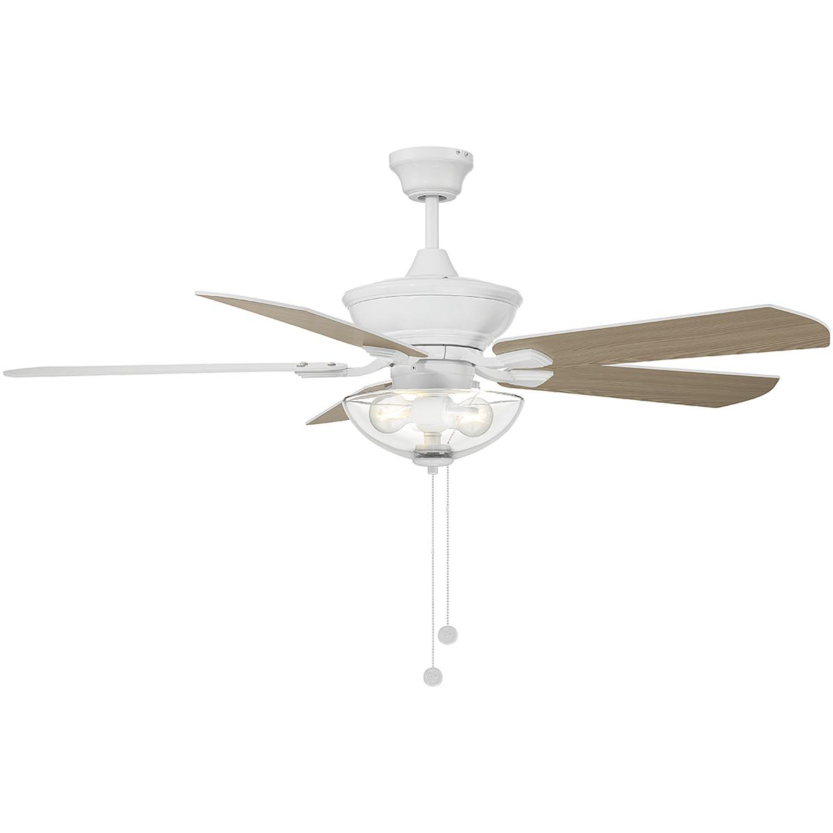 Meridian M2026WHRV Modern 52 inch White with Walnut/Black Blades Outdoor Ceiling Fan