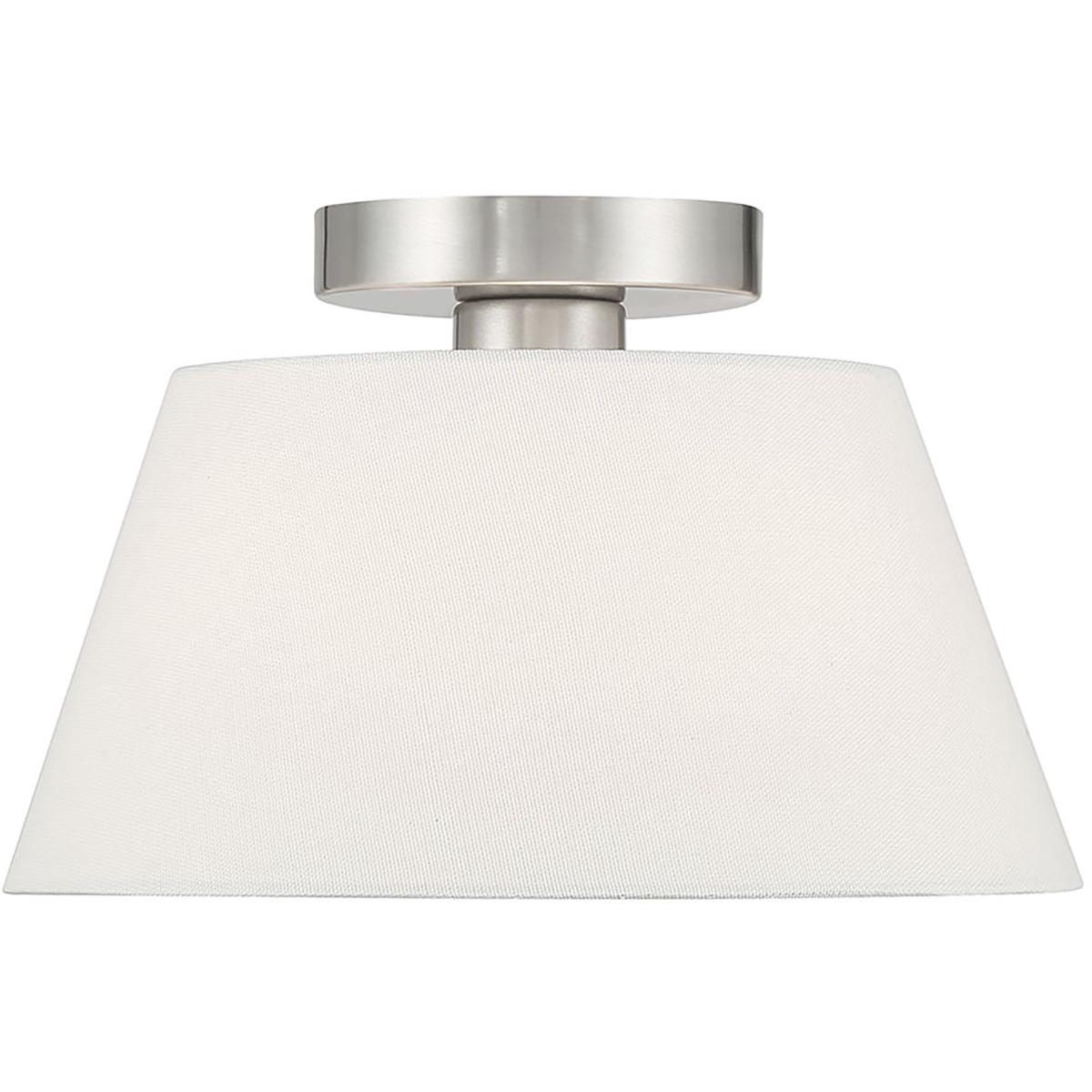 Meridian M60077BN Modern 1 Light 12 inch Brushed Nickel Semi-Flush Ceiling Light