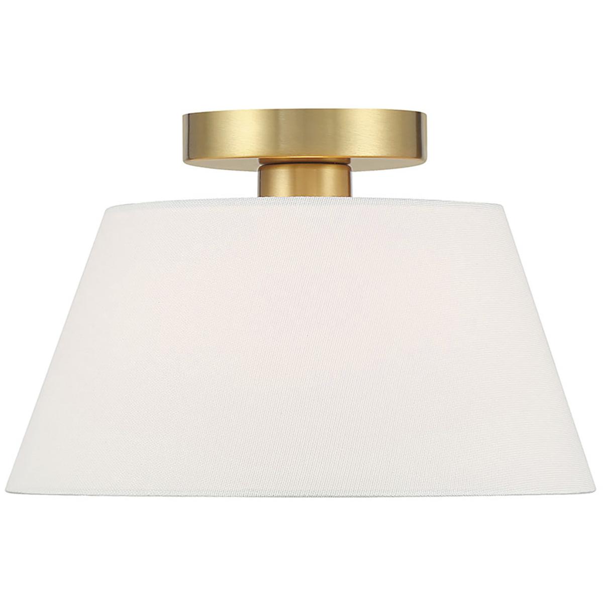 Meridian M60077NB Modern 1 Light 12 inch Natural Brass Semi-Flush Ceiling Light