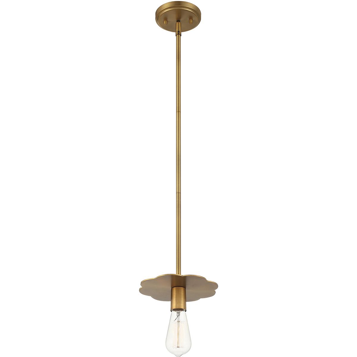 Meridian M70113NB Modern 1 Light 8 inch Natural Brass Mini-Pendant Ceiling Light