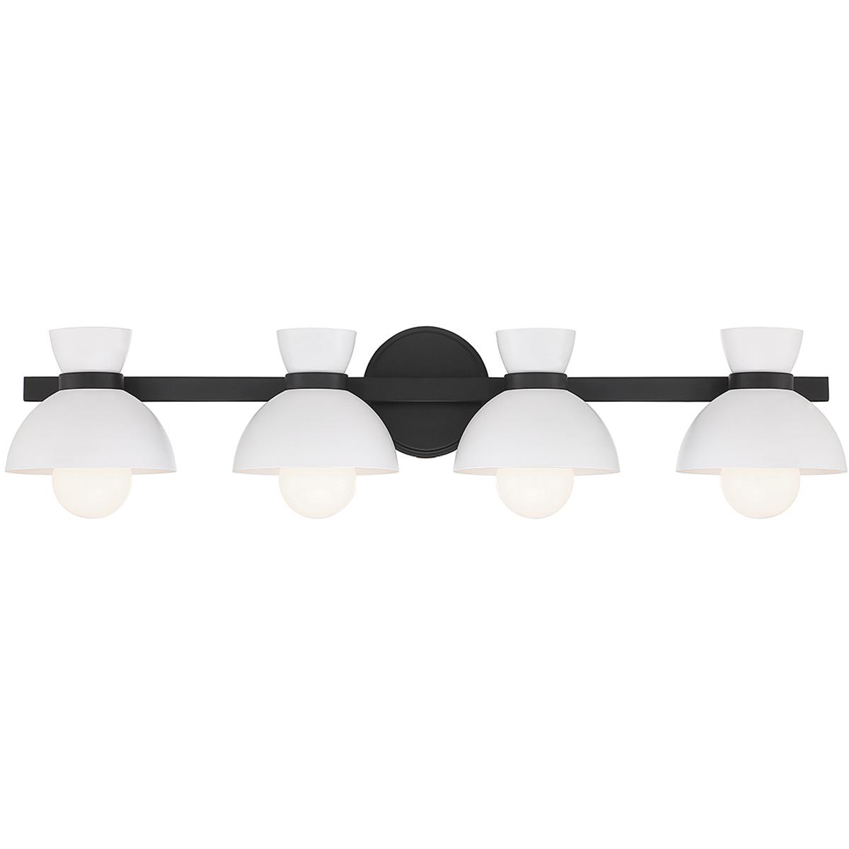Meridian M80076MBK Stella 4 Light 33.5 inch Matte Black Bathroom Vanity Light Wall Light