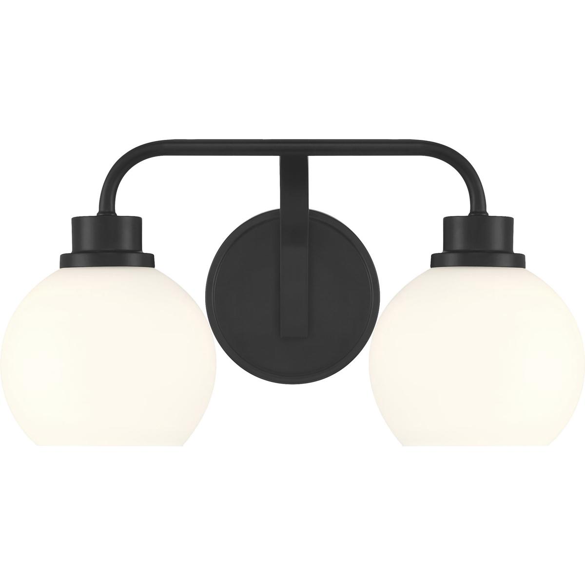Meridian M80080MBK Contemporary 2 Light 16 inch Matte Black Bathroom Vanity Light Wall Light