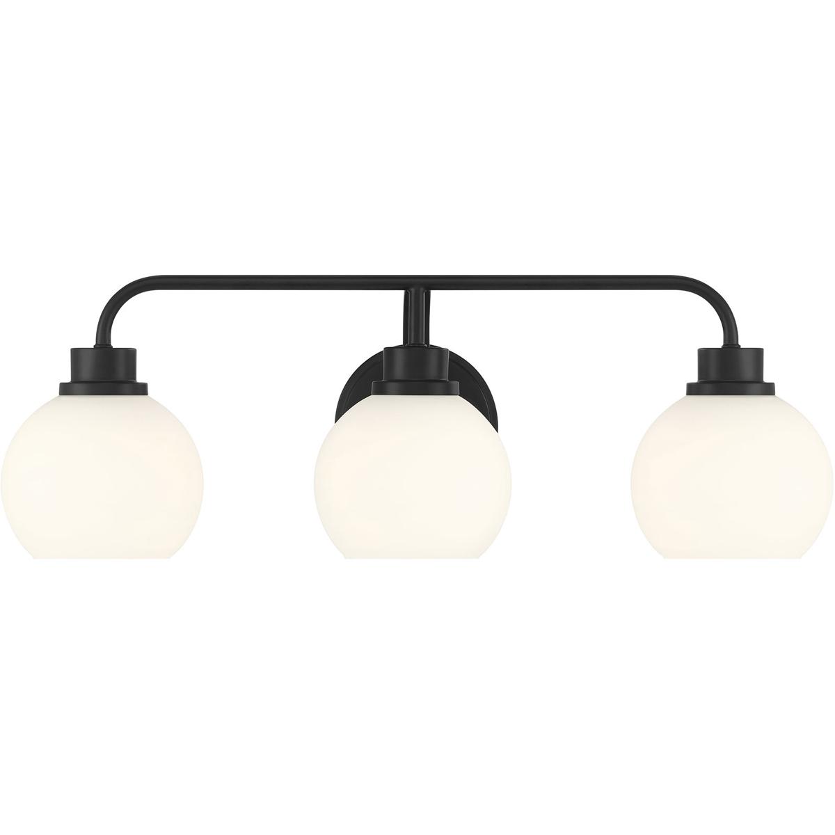 Meridian M80081MBK Contemporary 3 Light 24 inch Matte Black Bathroom Vanity Light Wall Light