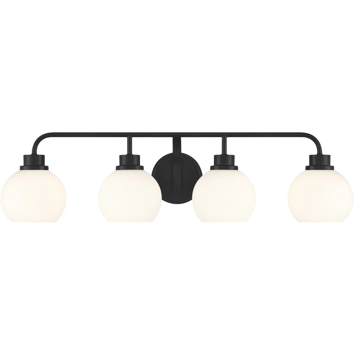 Meridian M80082MBK Contemporary 4 Light 32 inch Matte Black Bathroom Vanity Light Wall Light