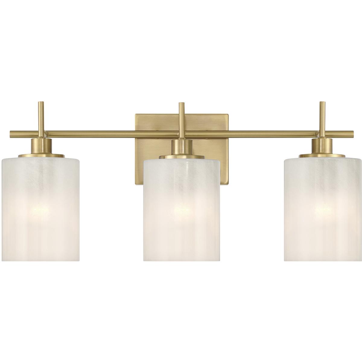 Meridian M80084NB Modern 3 Light 22 inch Natural Brass Bathroom Vanity Light Wall Light