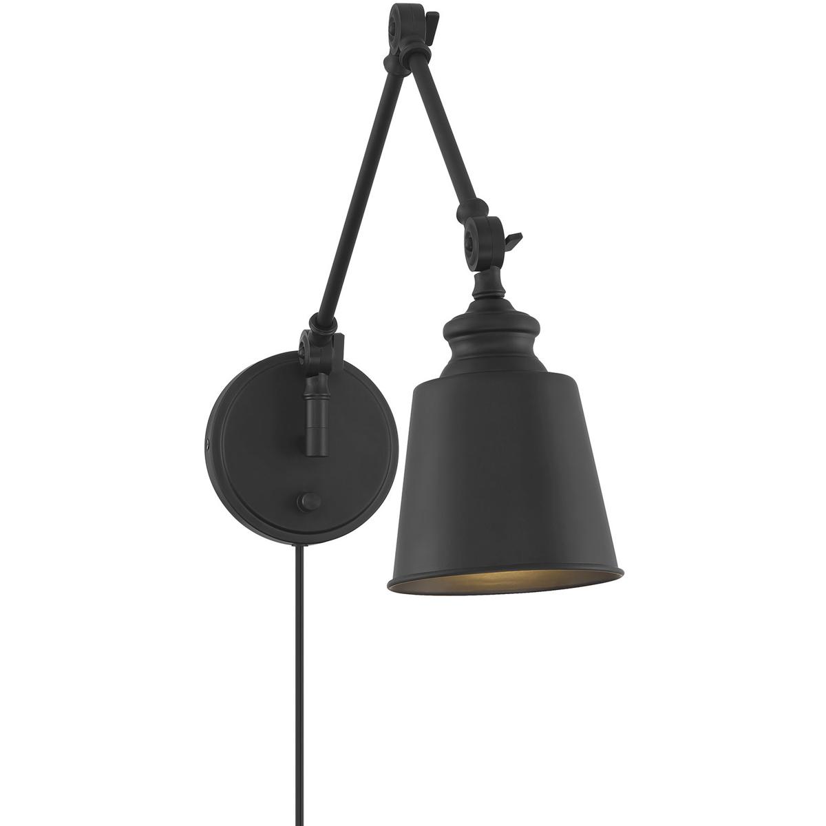 Meridian M90089MBK Farmhouse 60.00 watt Matte Black Adjustable Wall Sconce Wall Light