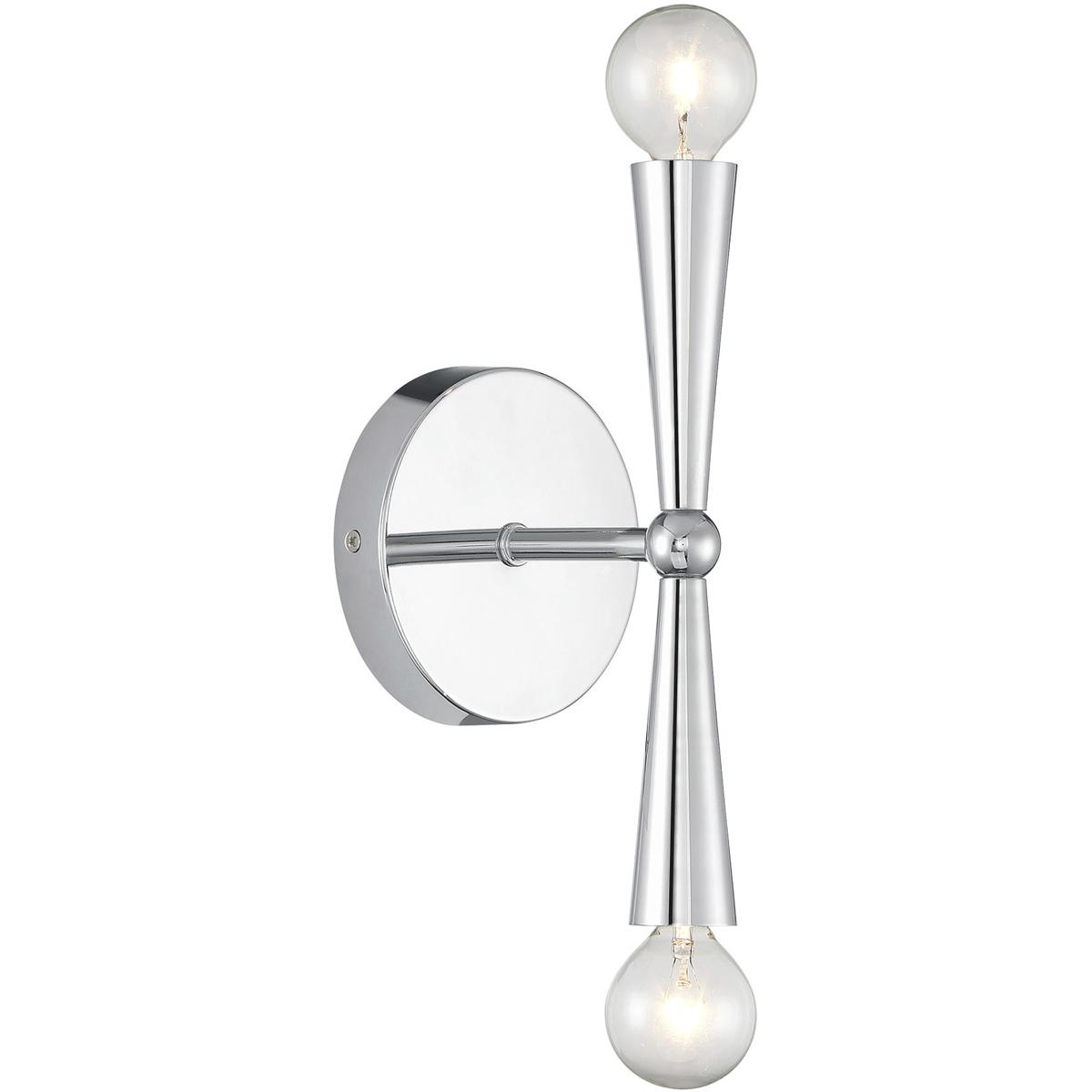 Meridian M90110CH Contemporary 2 Light 4.75 inch Chrome Wall Sconce Wall Light