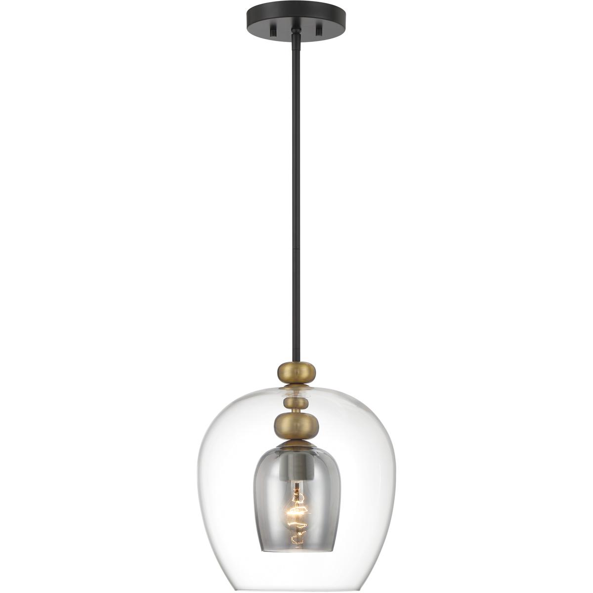 Lighting New York N6660-865 Metropolitan Amesbury 1 Light 11.75 inch Coal and Oxidized Aged Brass Pe