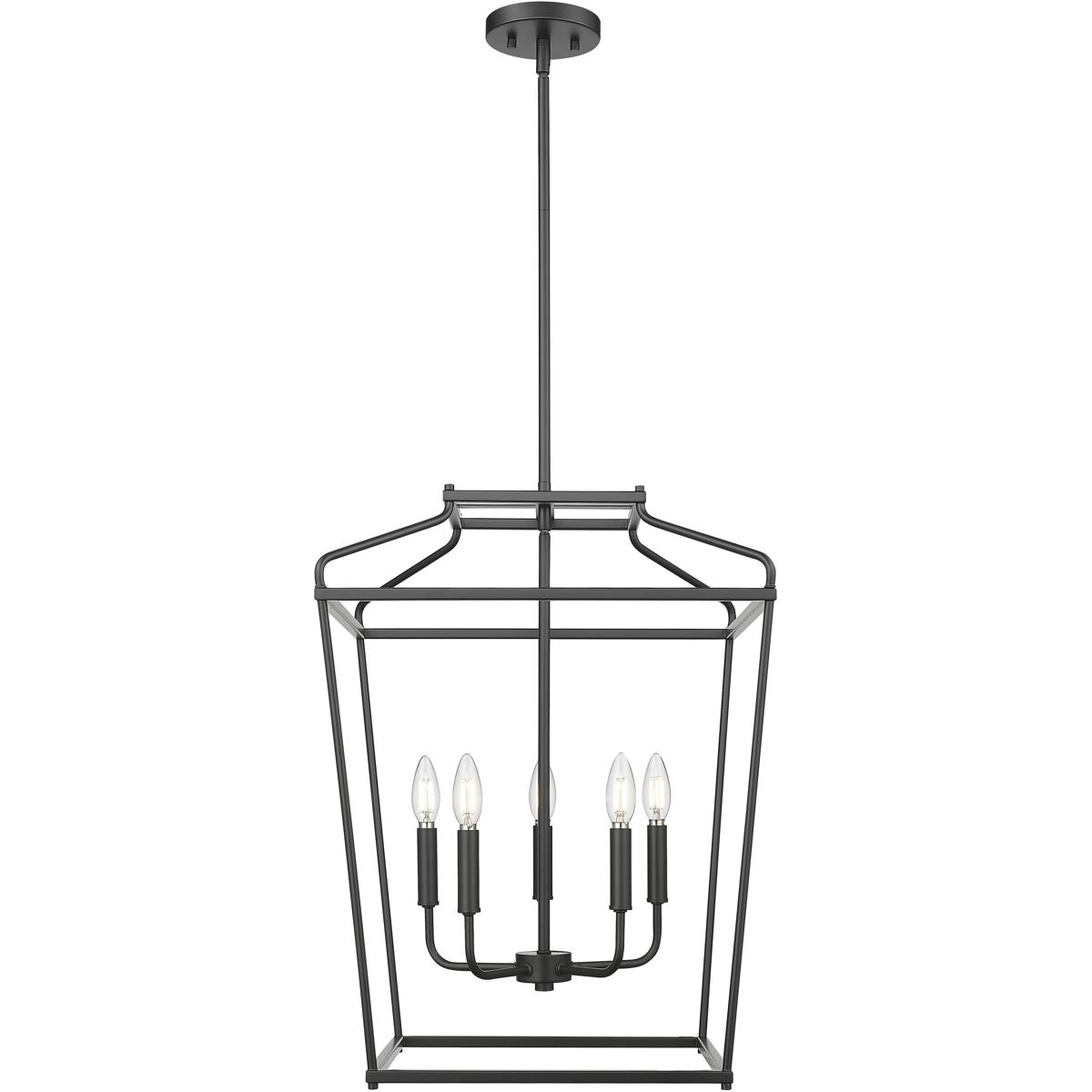 Millennium Lighting 19005-MB Nellita 5 Light 18 inch Matte Black Pendant Ceiling Light