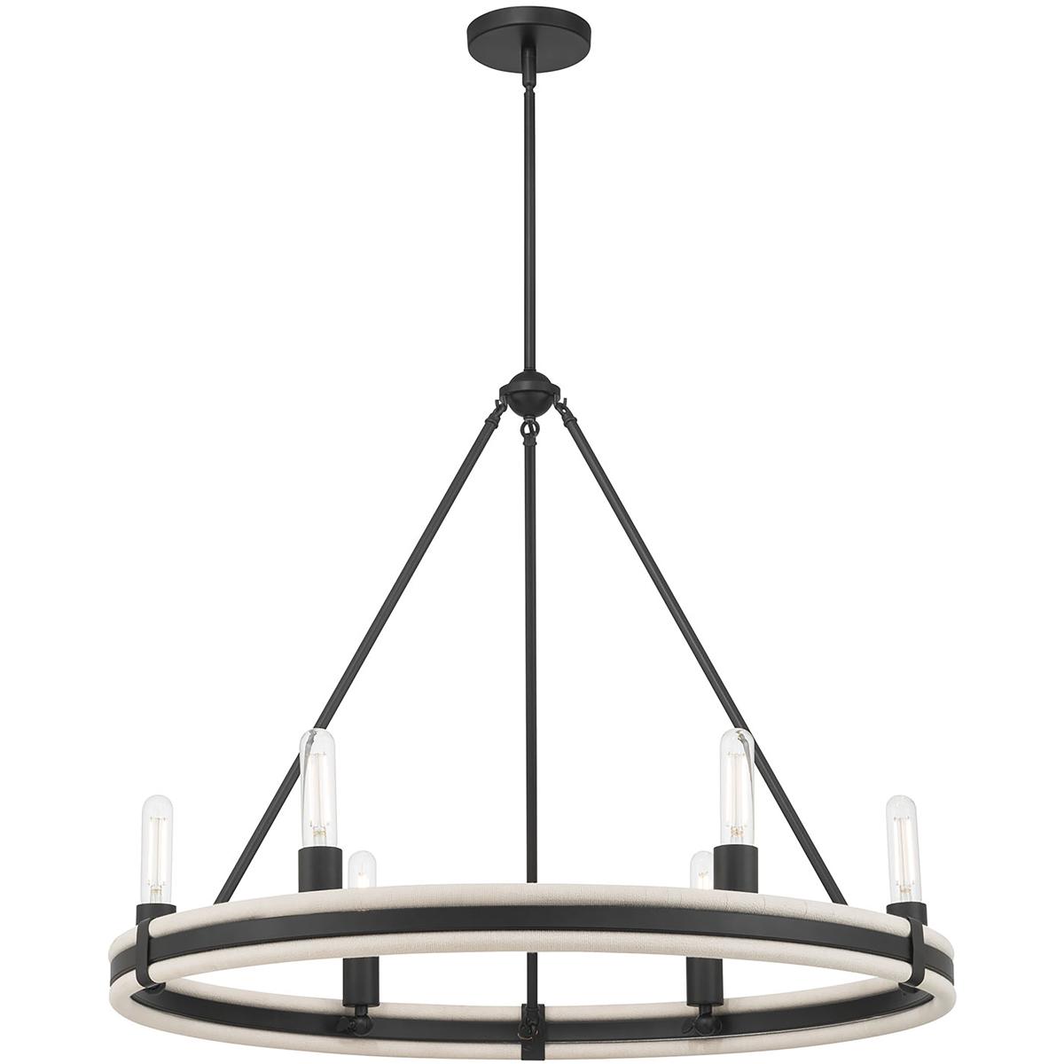 Millennium Lighting 207106-MB Rovessa 6 Light 32 inch Matte Black Chandelier Ceiling Light