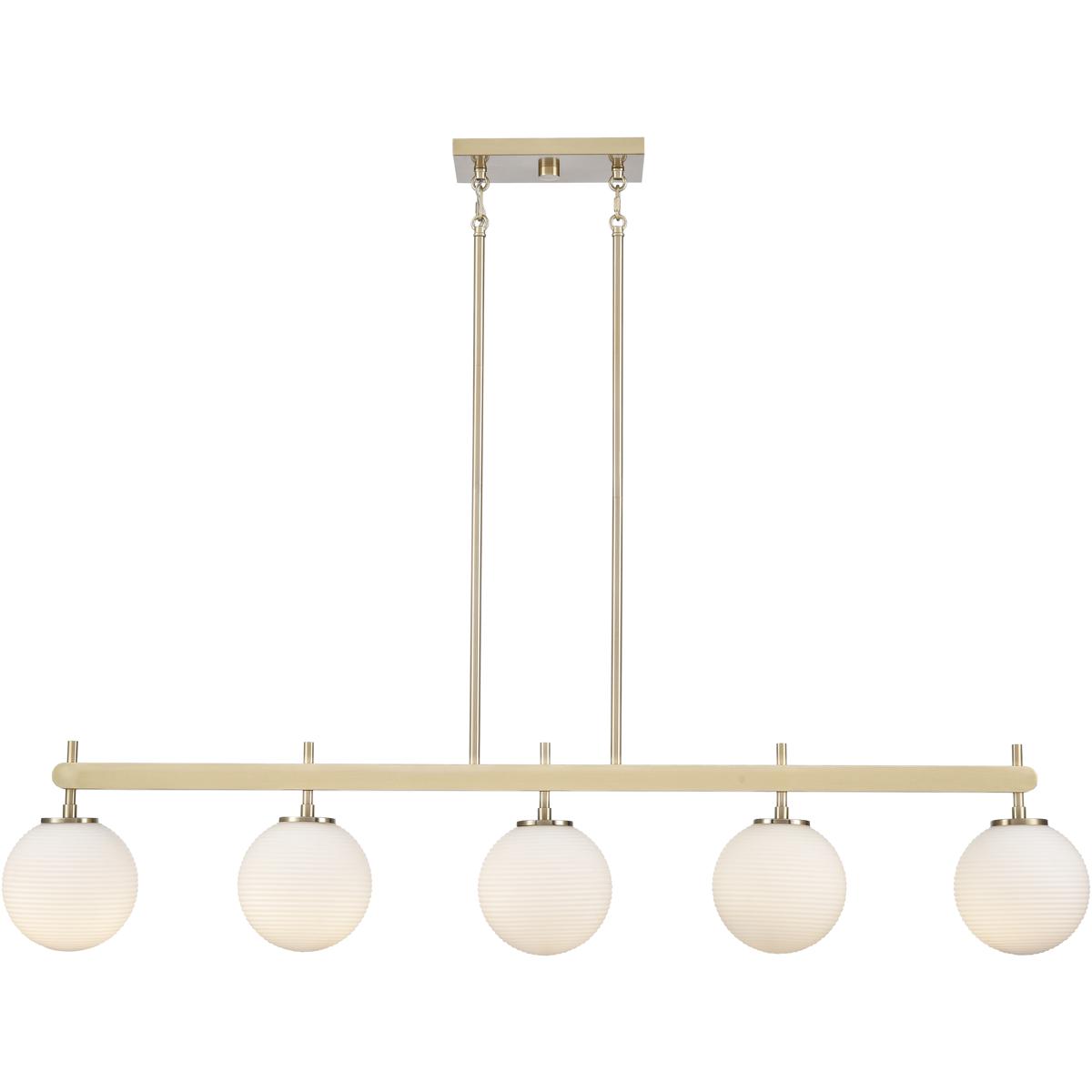 Millennium Lighting 215105-MG Coretta 5 Light 48 inch Modern Gold Linear Chandelier Ceiling Light