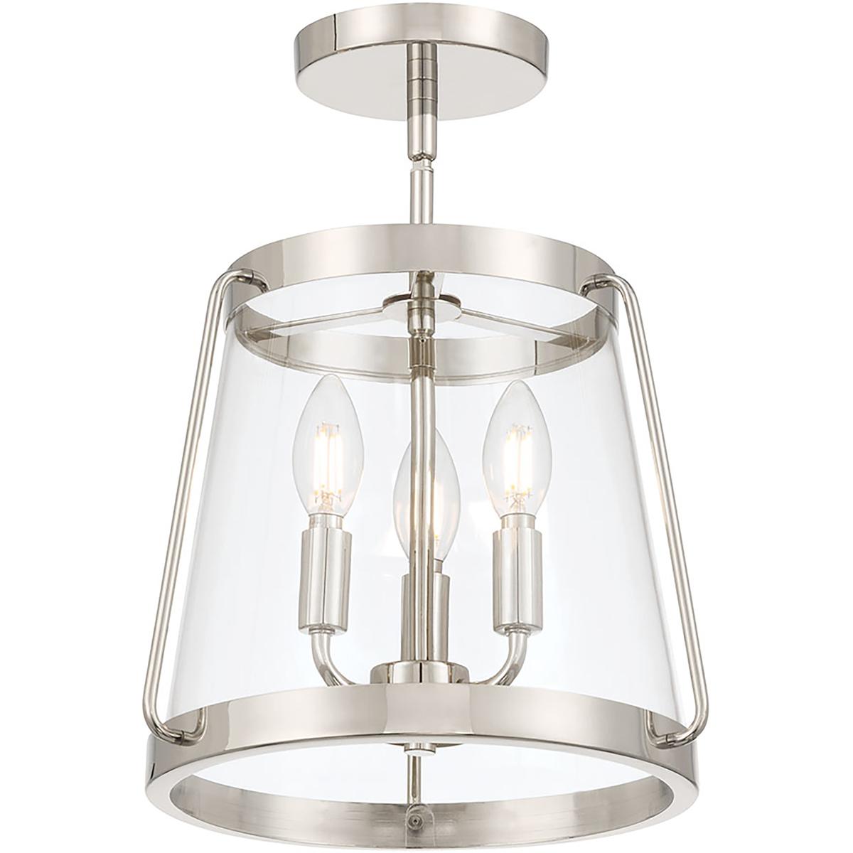 Millennium Lighting 230103-PN Adabella 3 Light 12.25 inch Polished Nickel Semi-Flush Mount Ceiling Light