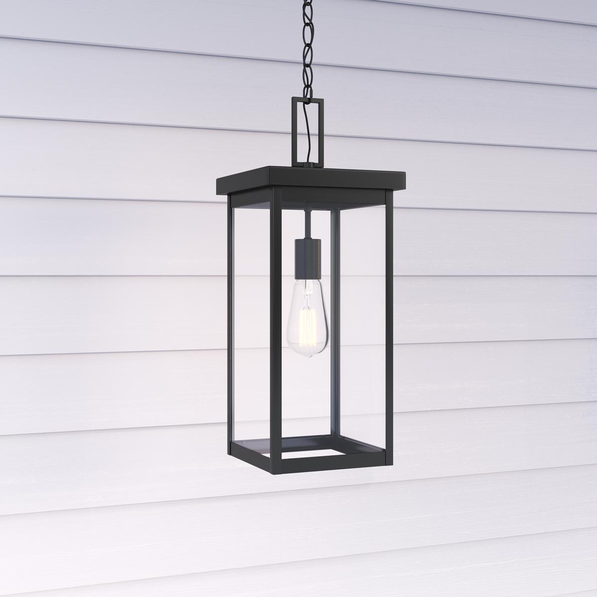 Millennium Lighting 42607-PBK Barkeley 1 Light 8 inch Powder Coated Black Outdoor Hanging Lantern