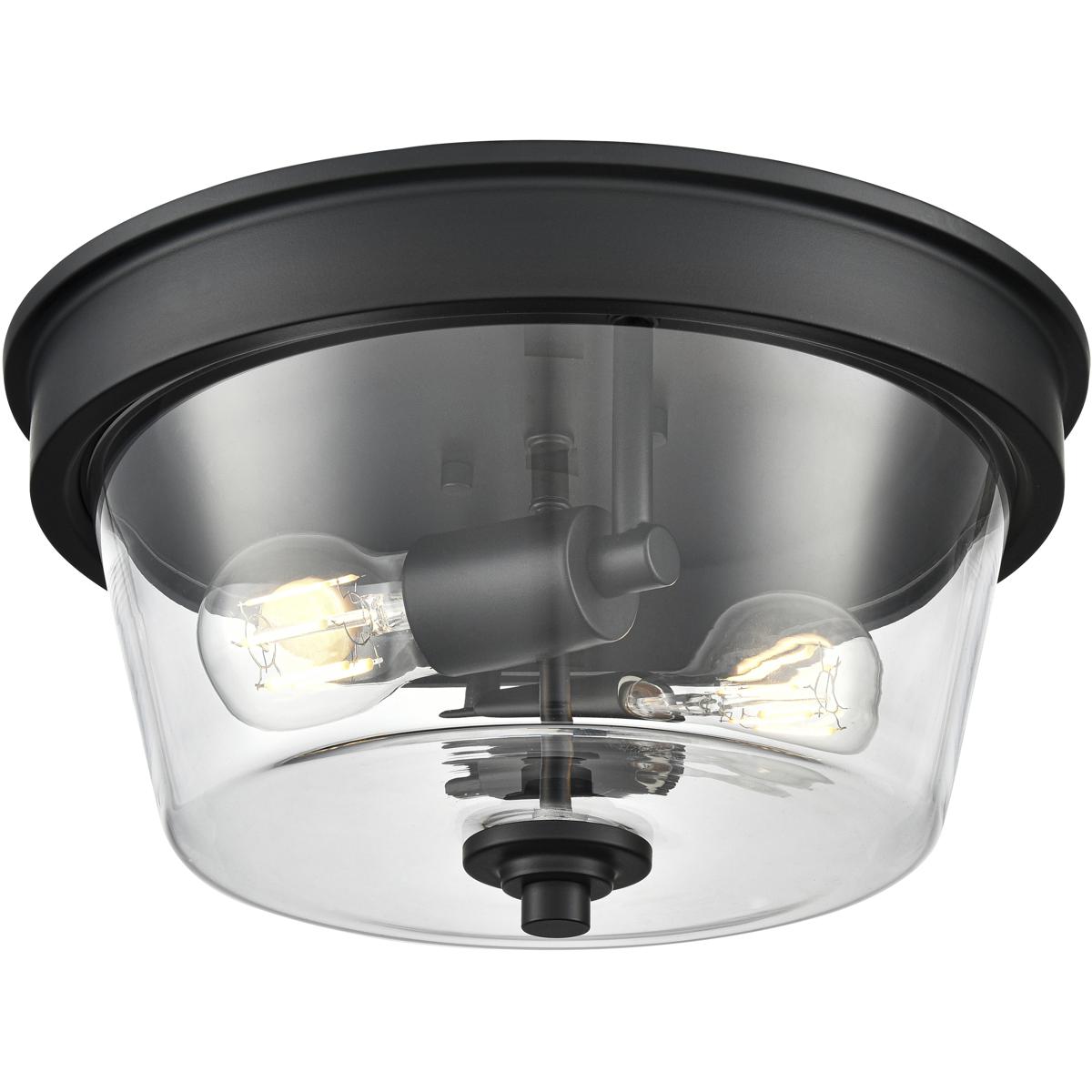 Millennium Lighting 64102-MB Strayhan 2 Light 13 inch Matte Black Flush Mount Ceiling Light
