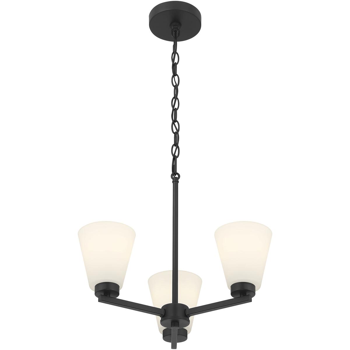 Millennium Lighting 64103WG-MB Strayhan 3 Light 18 inch Matte Black Chandelier Ceiling Light