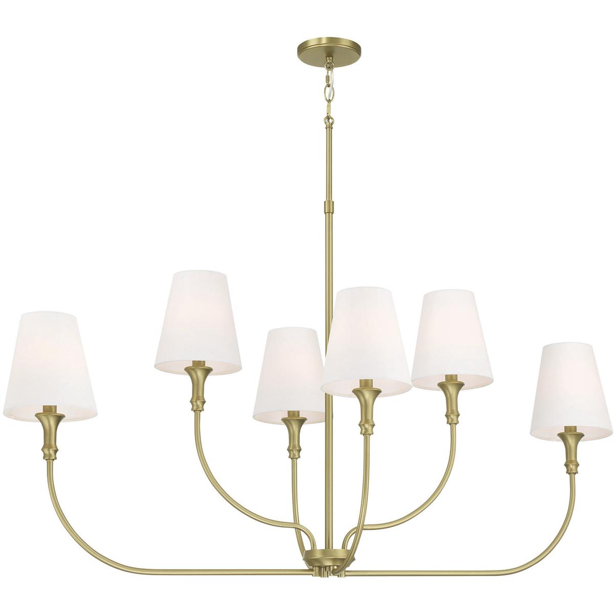 Millennium Lighting 28906-VB Mairbourne 6 Light 48 inch Vintage Brass Linear Chandelier Ceiling Light