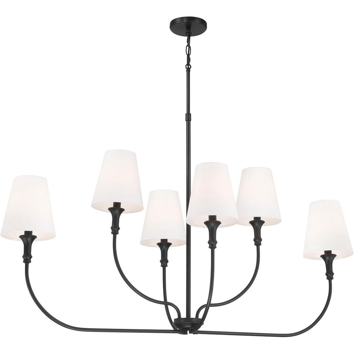 Millennium Lighting 28906-MB Mairbourne 6 Light 48 inch Matte Black Linear Chandelier Ceiling Light