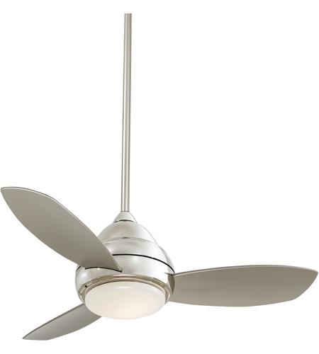 Minka Aire F516 Pn Concept 44 Inch Polished Nickel With Silver Blades Ceiling Fan