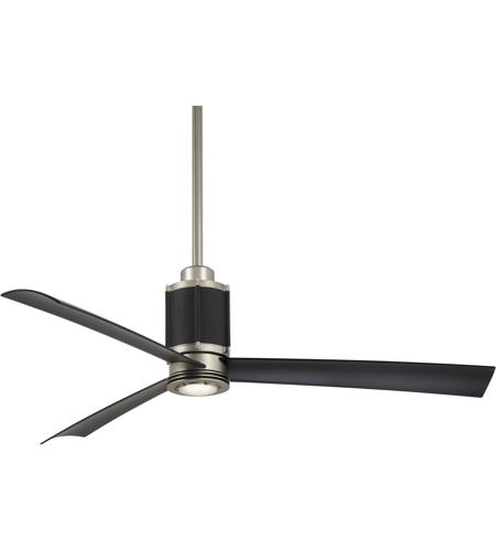 Minka-Aire F736L-BS/SDBK Gear 54 inch Brushed Steel/Sand Black with Matte Black Blades Ceiling Fan photo